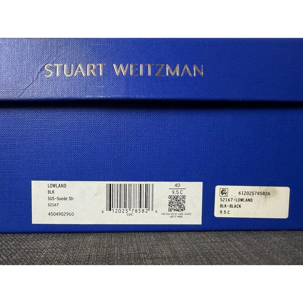 New Stuart Weitzman Lowland Black Suede Over The Knee Boots Size 9.5 Womens $950